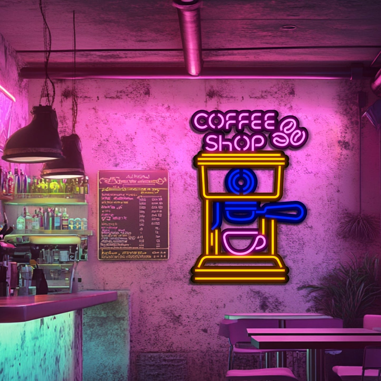 Coffee Shop Metal Neon Wall Art- LN0109