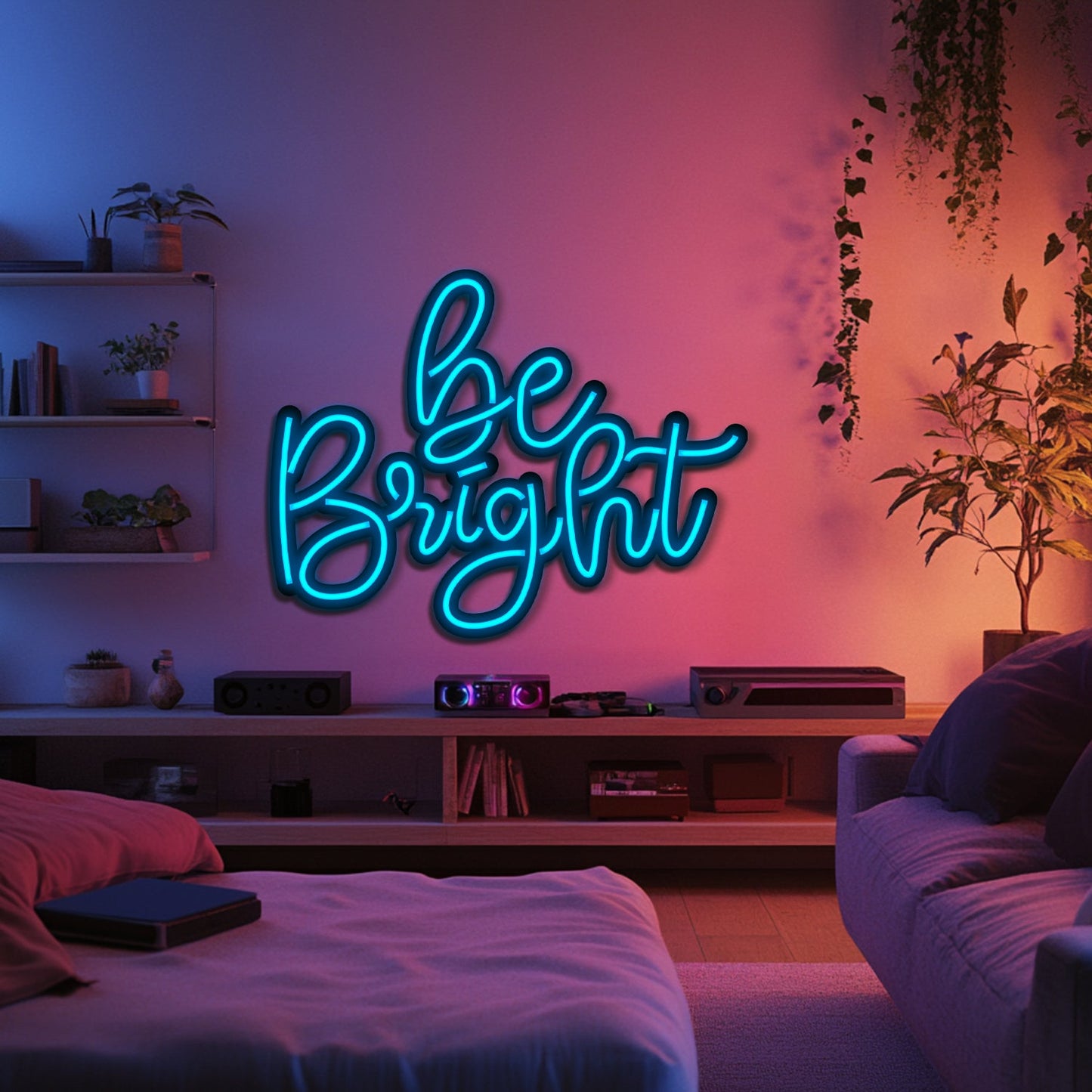 Be Bright Metal Neon Wall Art- LN0229