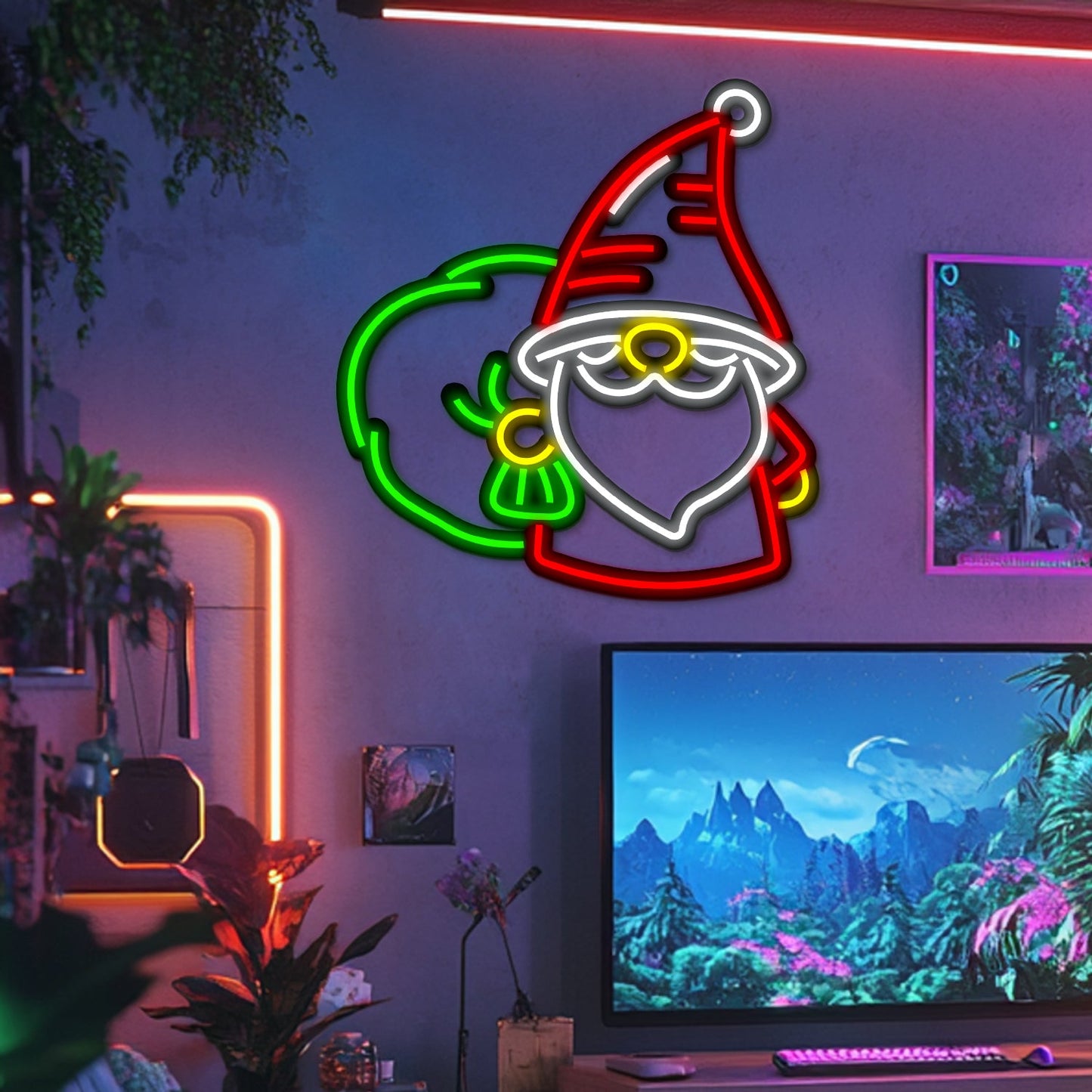 Merry Christmas Metal Neon Wall Art- LN0182
