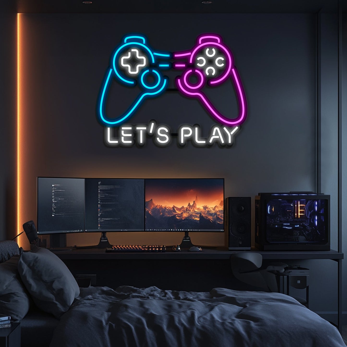 Let's Play Metal Neon Wall Art- LN0118