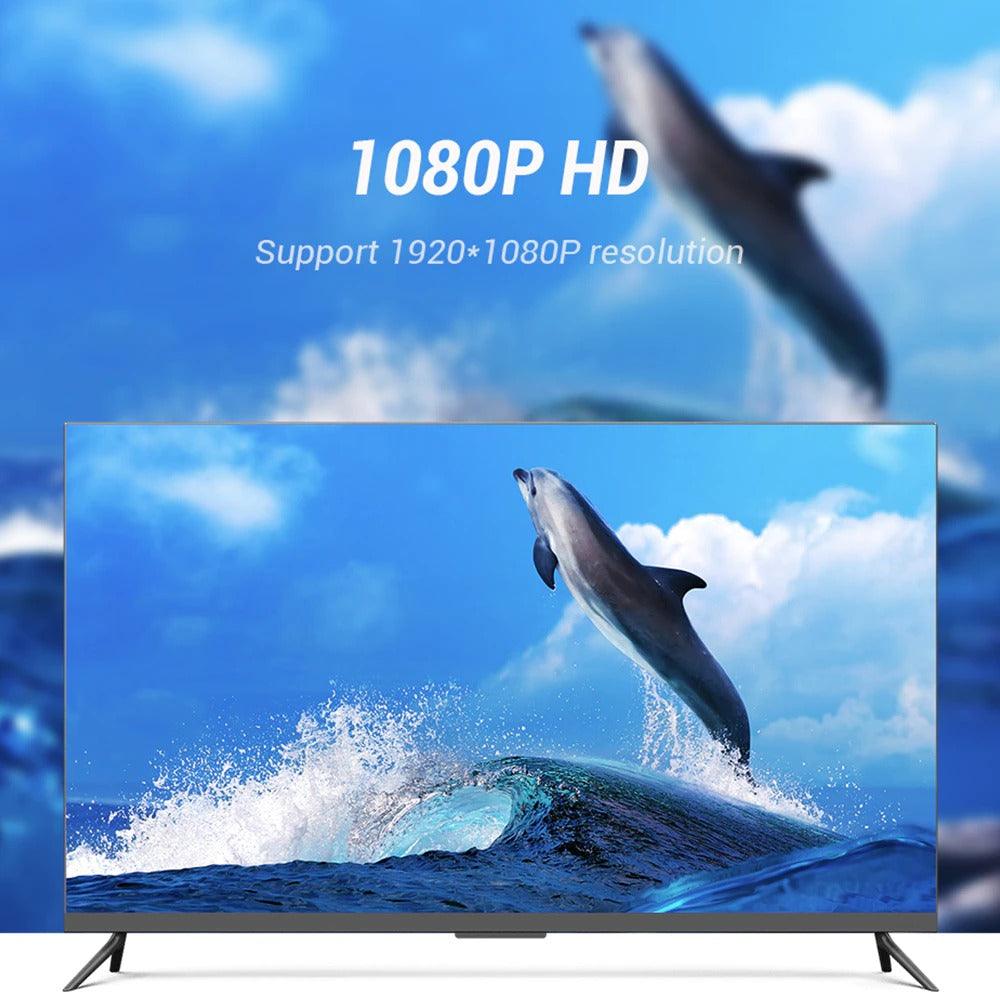 New HDMI To VGA Adapter Digital To Analog Video Audio Converter Cable Gold-Plated HDMI To VGA Adapter Black Design 1080p For Laptop TV Projector Gaming