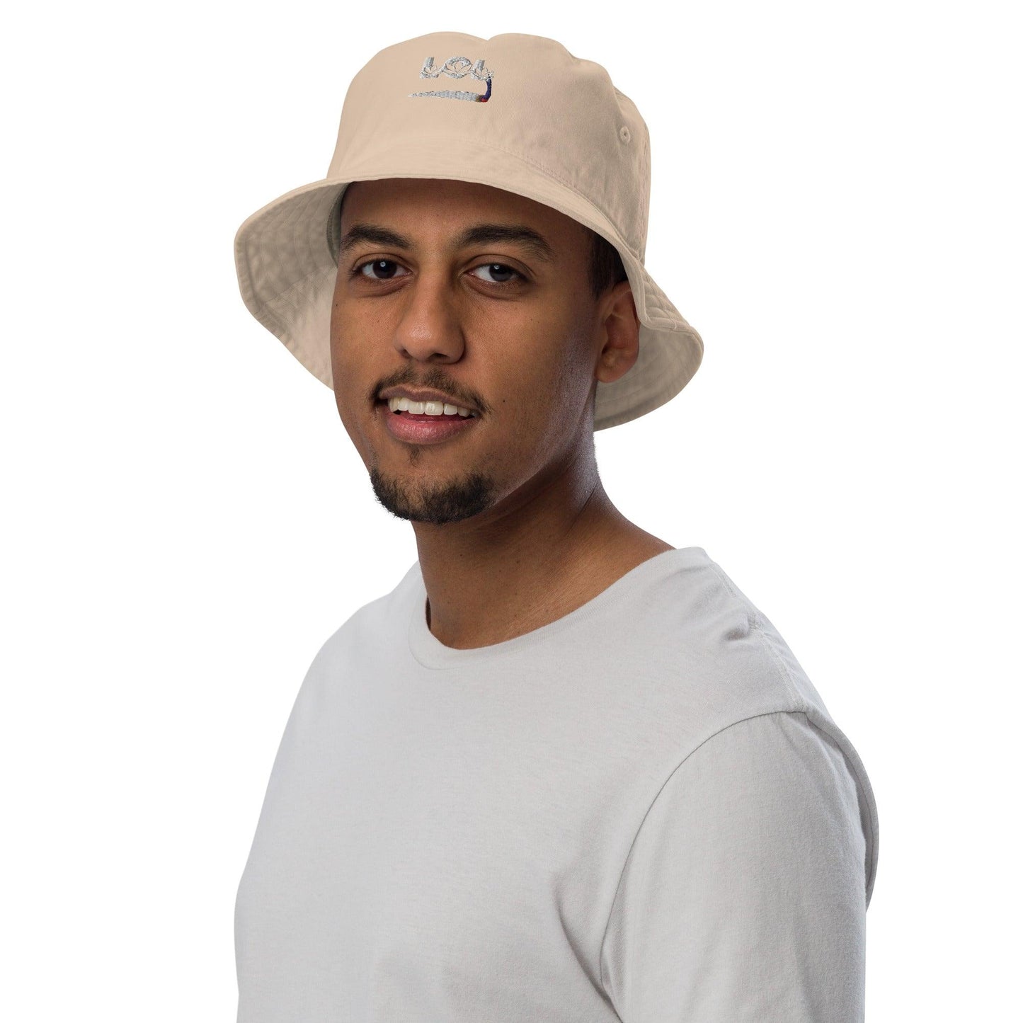 LOL Pot Leaf Font Burning Joint Organic Bucket Hat - Premium Bucket hats from Printify - Just $29.69! Shop now at Lizard Vigilante