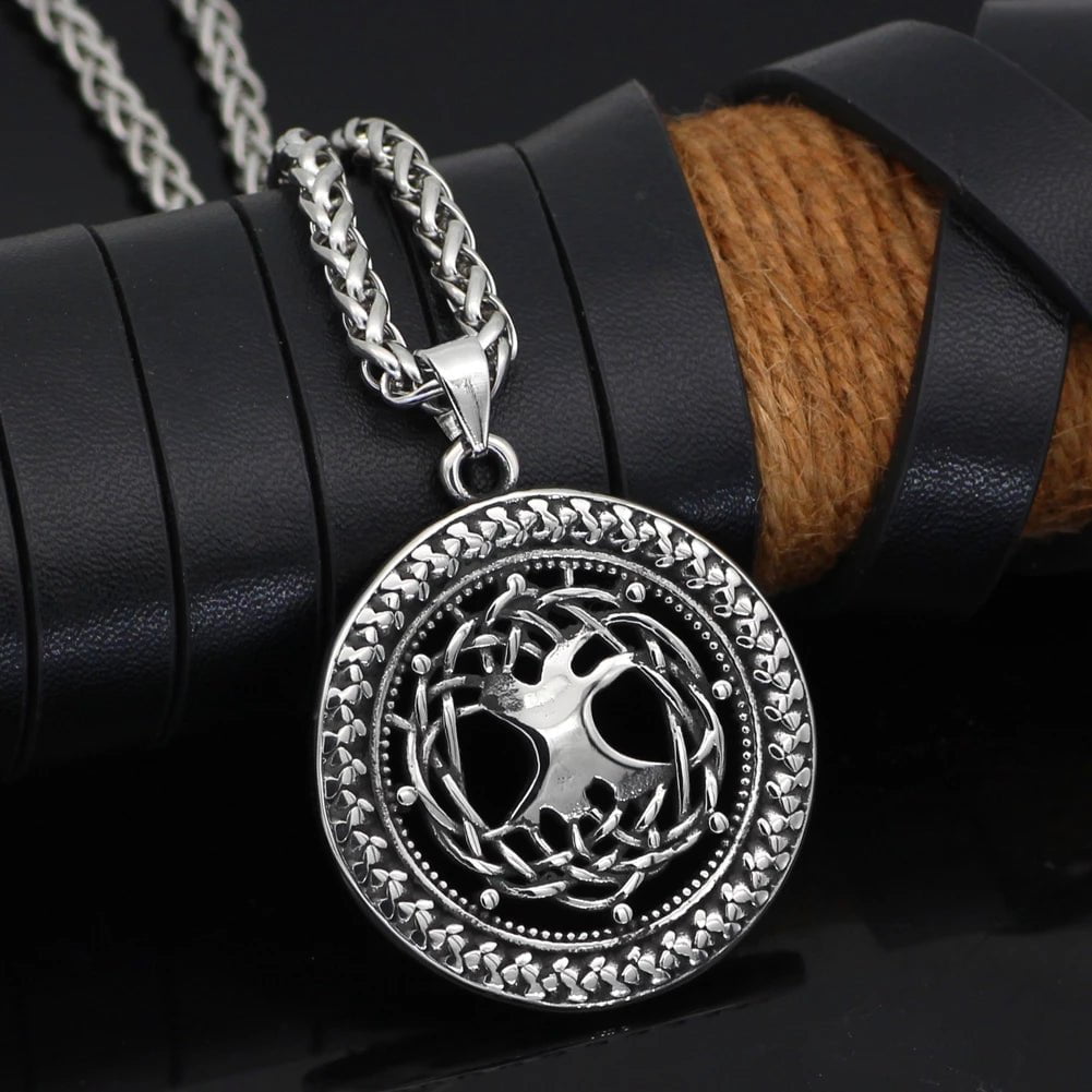 Vikings Yggdrasil Tree of Life Stainless Steel Necklace