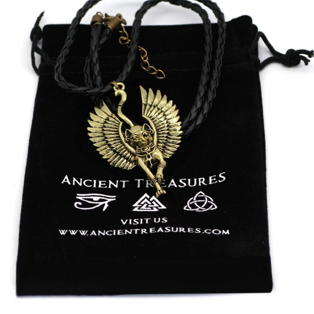 Ancient Egypt Bastet Goddess of Cats Stainless Steel Necklace