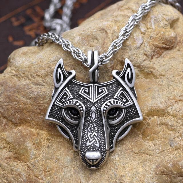 Viking Wolf Head Necklace