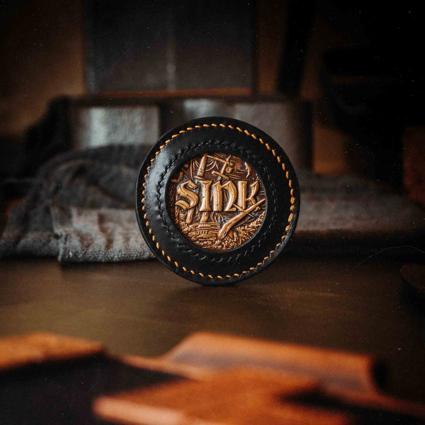 Round Coin Holder - Peso Pocket v2 | Challenge Coin Case | Handcrafted Leather