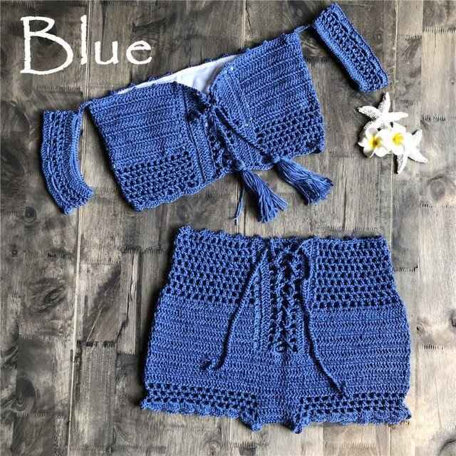 Two Piece Hand Hook Crochet : Bikinis Set Swimwear