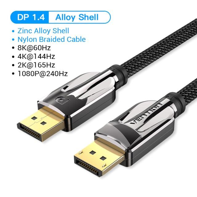 Fast 1.4Gbps 8K 60Hz 4K HDR Display Port Audio Cable for Video PC Laptop TV