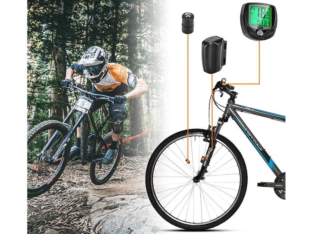 Bike Computer Wireless Waterproof Bicycle Computer 16 Functions Speed Cycle Speedometer Waterproof Wireless Bicycle Bike Computer And Cycling Odometer With Multi-Function LCD Backlight Display