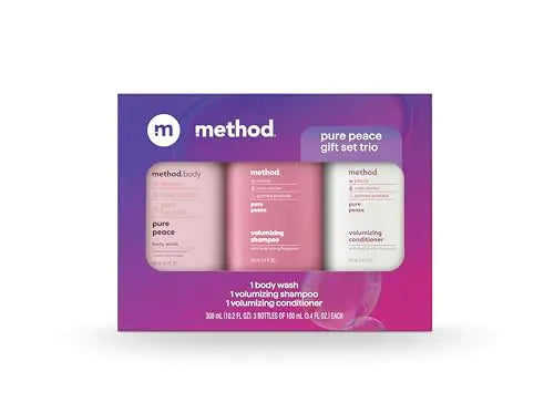 Method Body Wash and Hair Care Gift Set Pure Peace 3.4 oz Travel Size Bottles