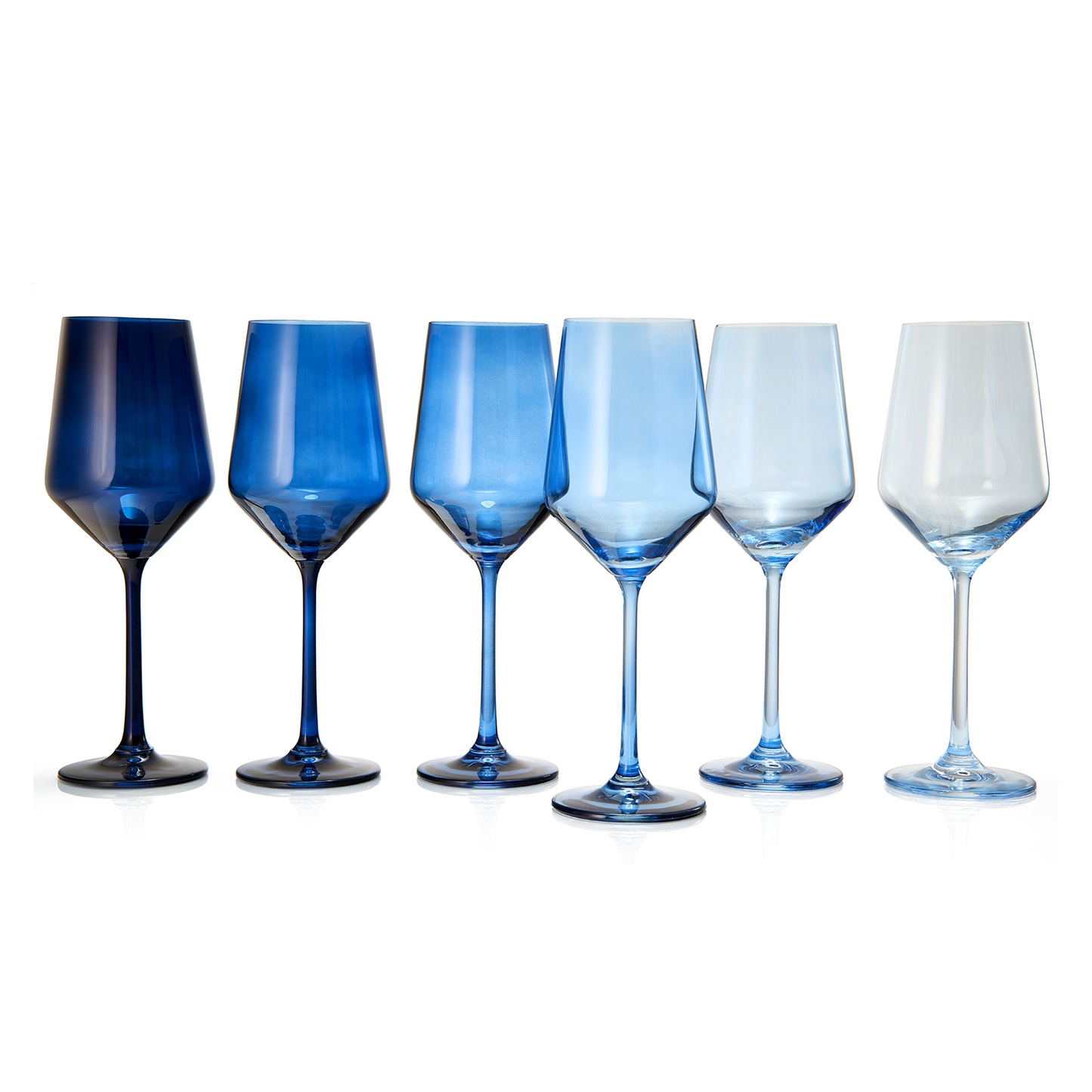 Blue Winter Wine Glasses | Set of 6 | Navy Blue Colors