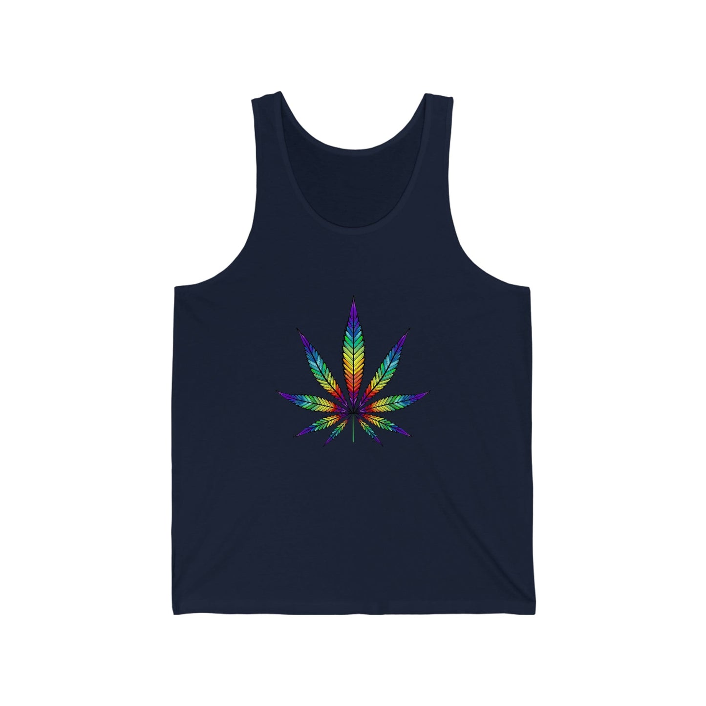 Rainbow Weed Leaf Unisex Jersey Tank