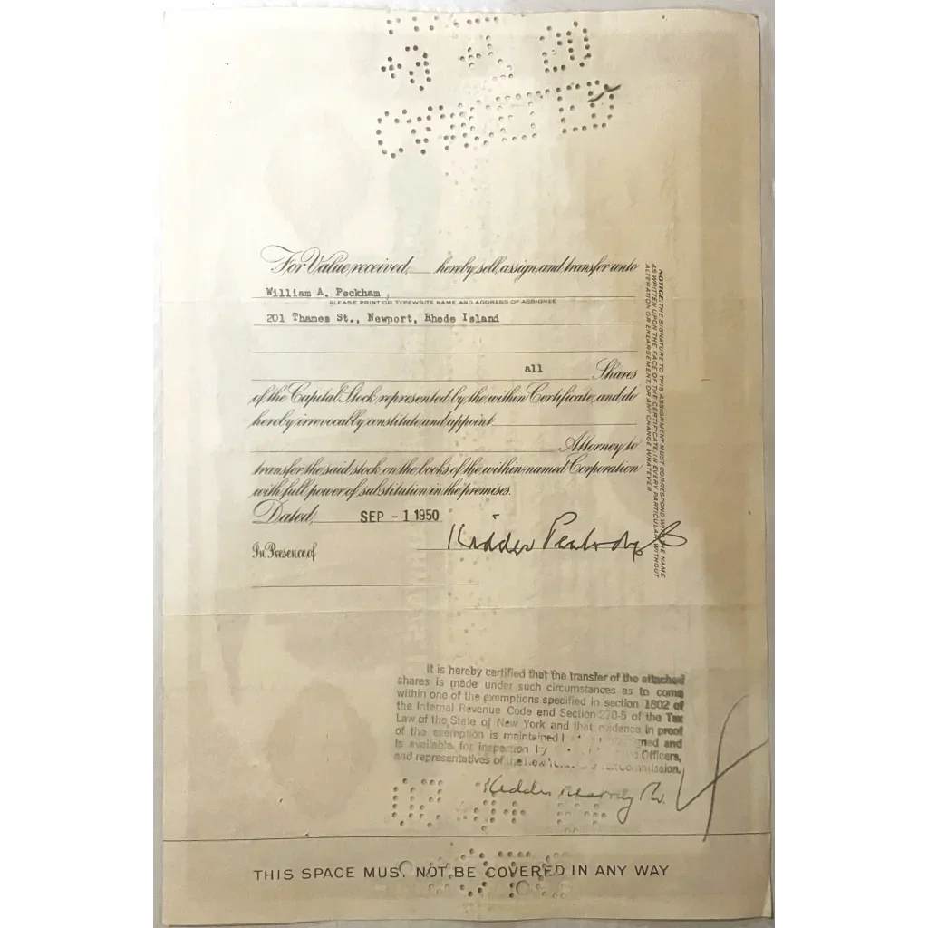 Rare 1950 Pan American World Airways Stock Certificate