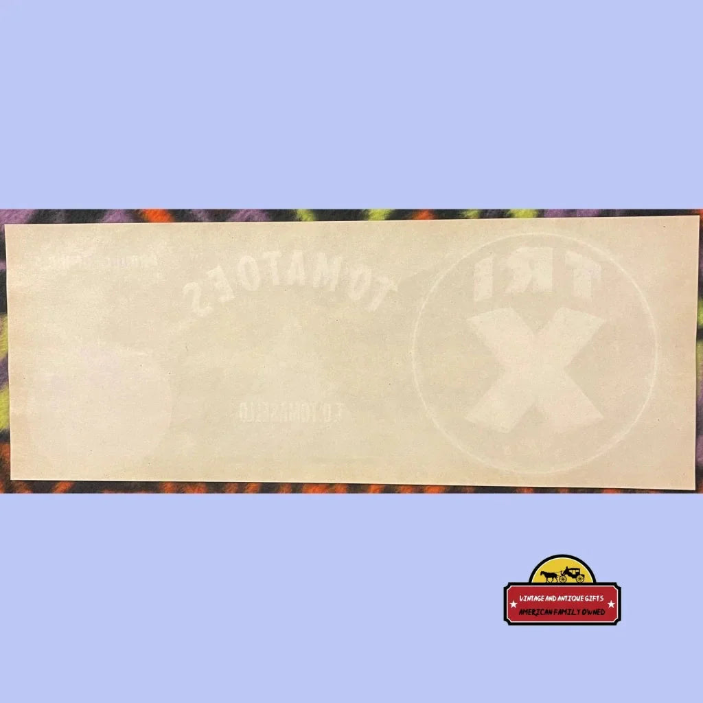 Rare Antique Vintage Tri x Crate Label from 1920s California