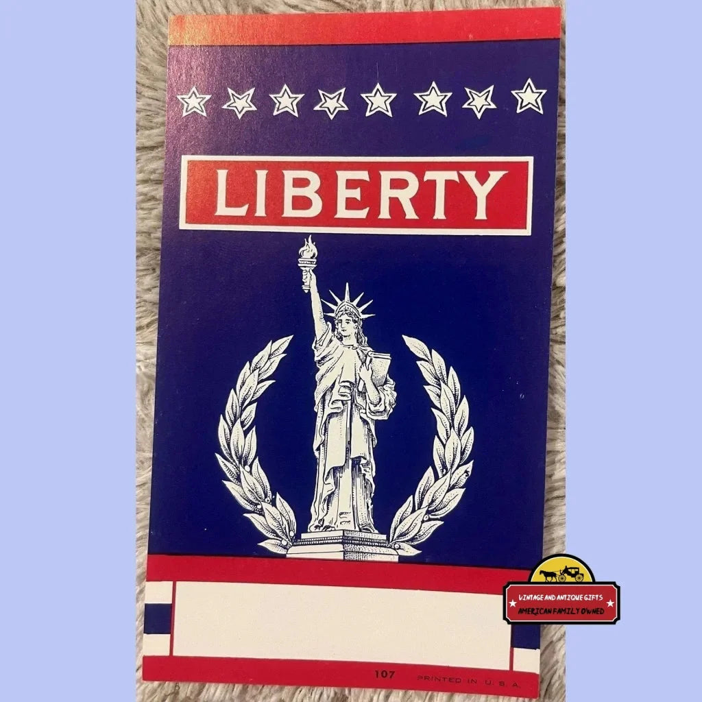 Rare Vintage Liberty Broom Label Celebrates American Patriotism