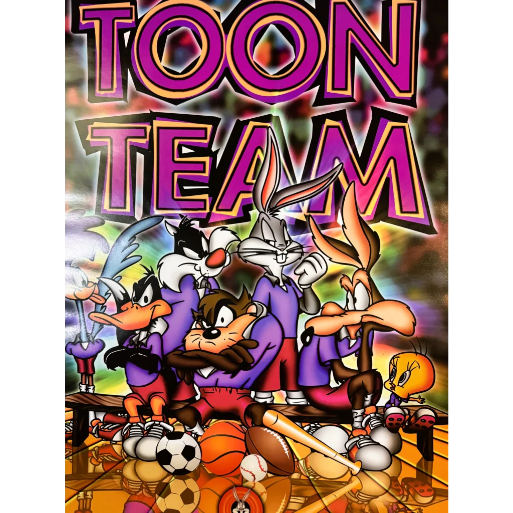 Rare Retro 1990s Looney Tunes Toon Team Sports Poster Extravaganza