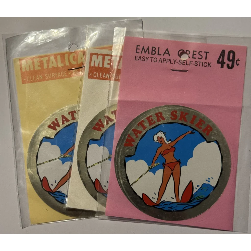 Rare Vintage 1960s Water Skier Decal Brings Nostalgia to Life