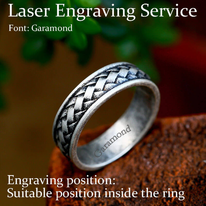 Retro Braided Stainless Steel Band Ring