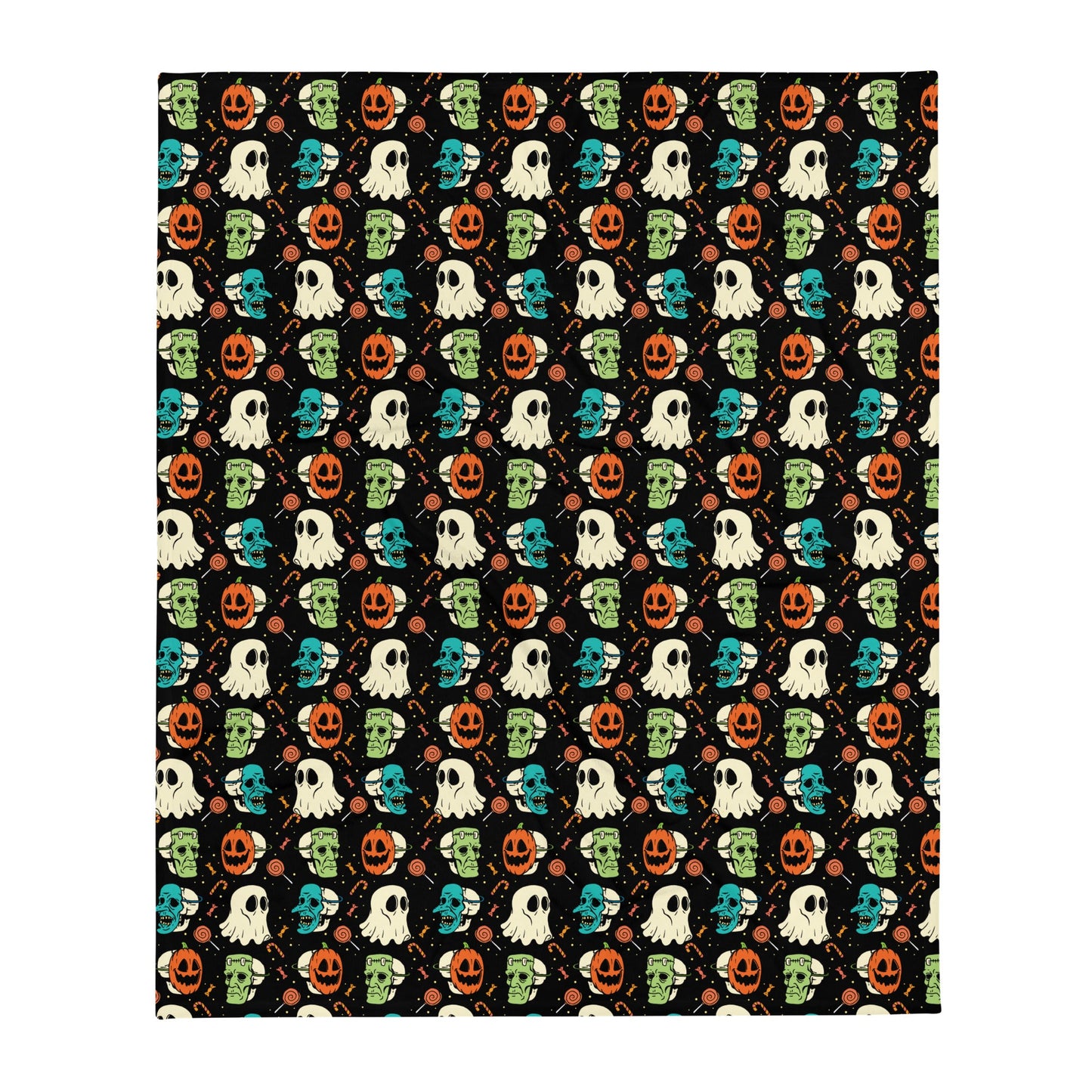 Retro Halloween Throw Blanket