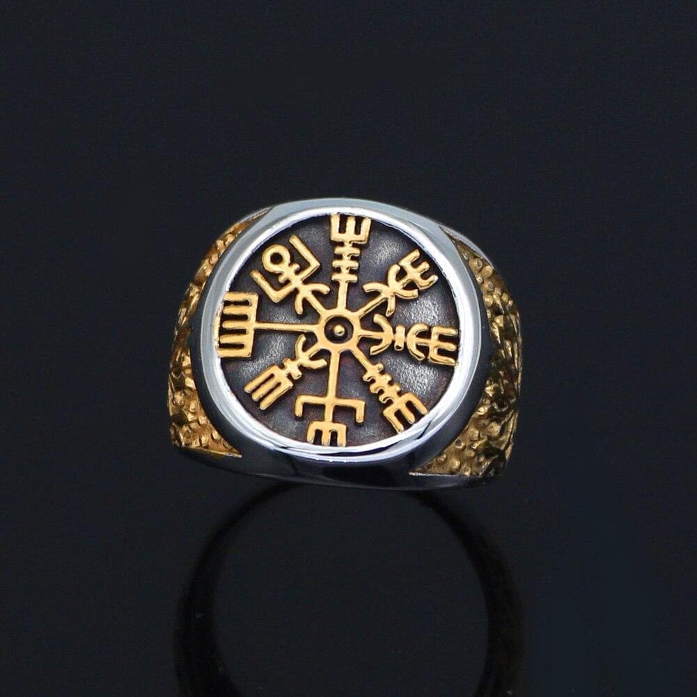 Viking Vegvisir Tree of Life Stainless Steel Ring