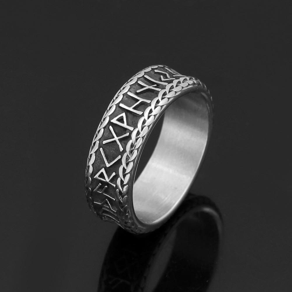 Viking Elder Futhark Rune Ring