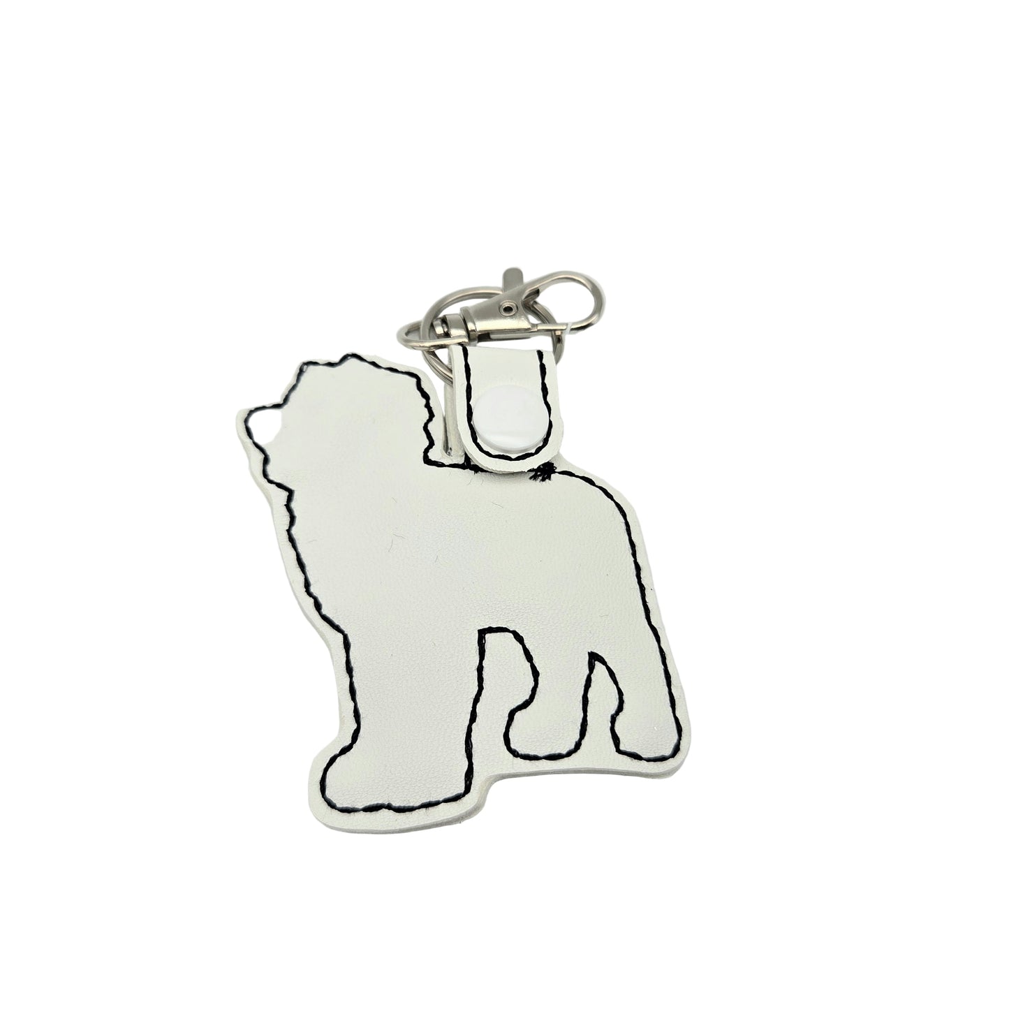 Australian Shepherd Keychain – Embroidered Snap Tab Charm