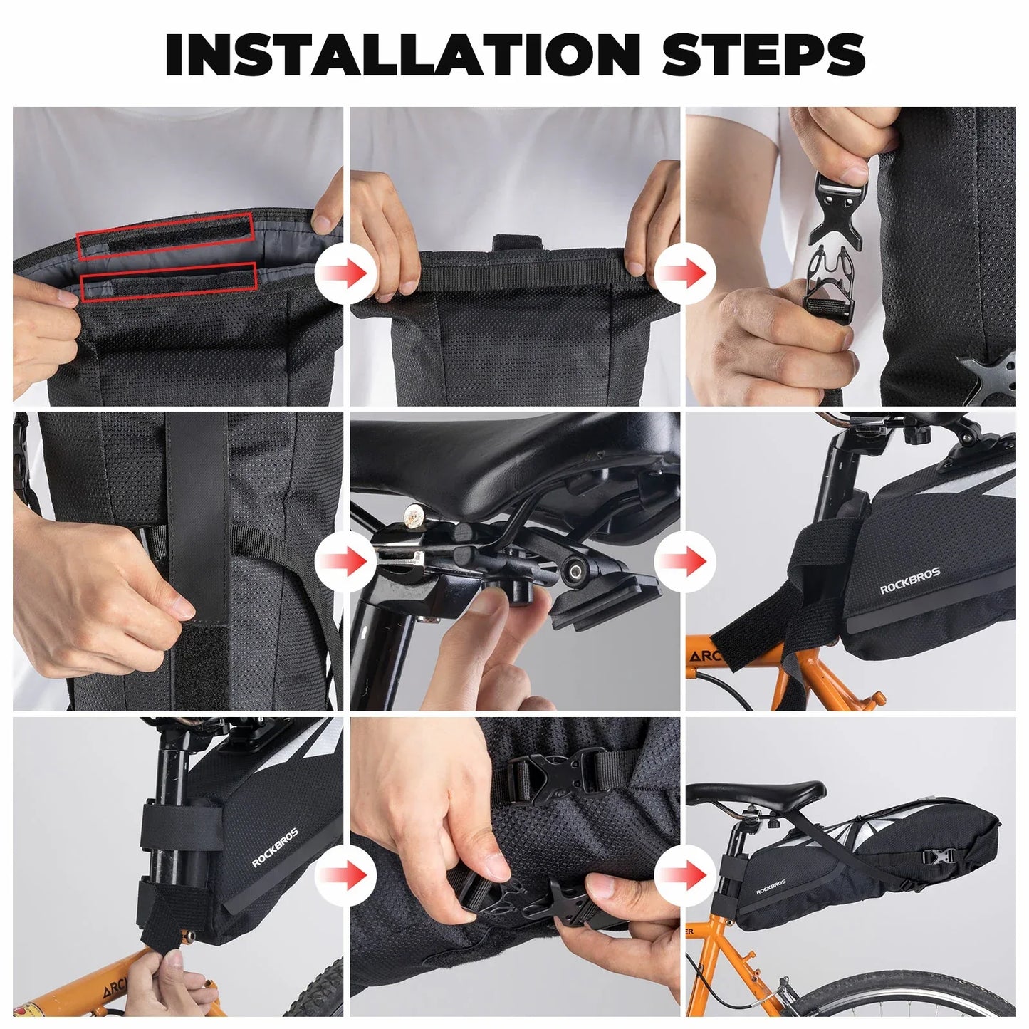 Bicycle Saddle Bag 100% Waterproof 8L