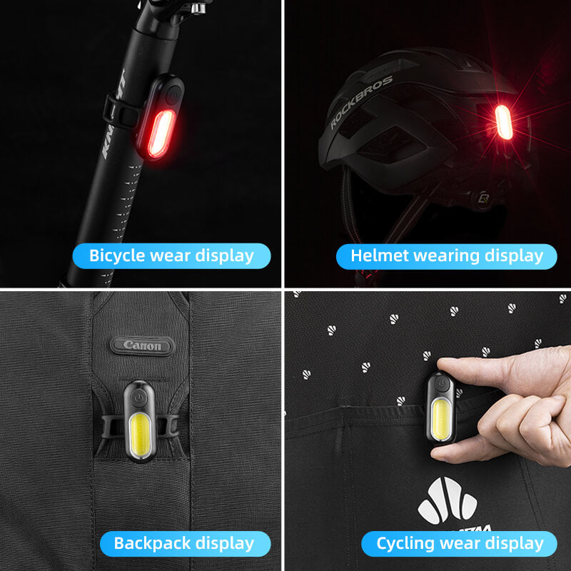 COB Mini Tail Light USB Dual Light Colors