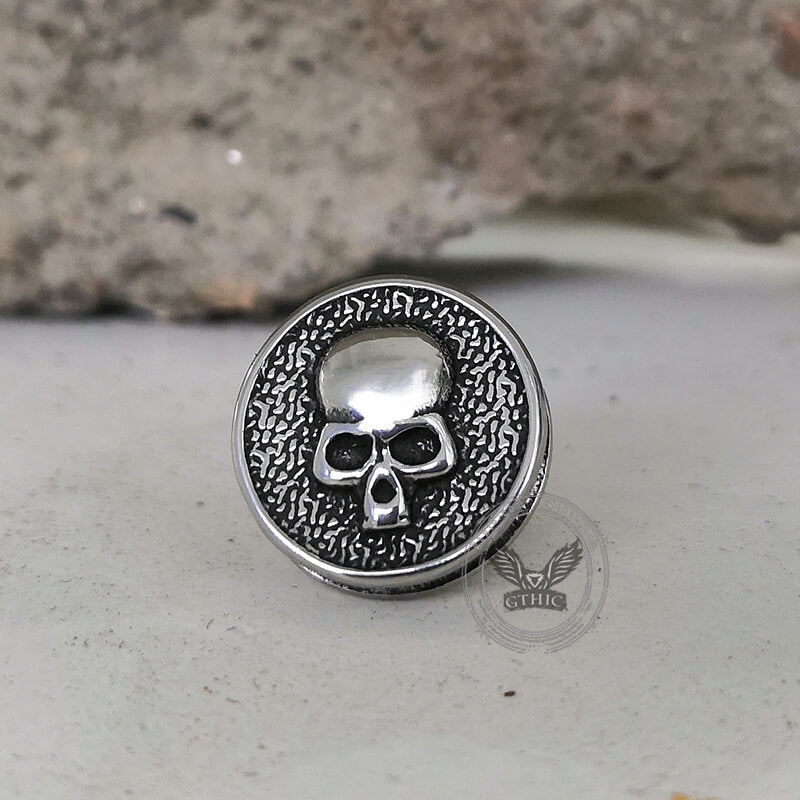 Round Shape Stainless Steel Skull Stud Earrings