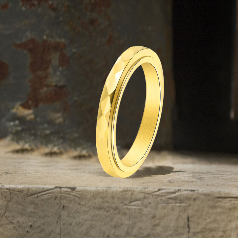Simple Diamond Spinner Stainless Steel Ring