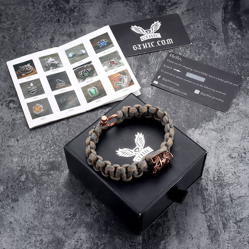 Skull King Crown Alloy Paracord Bracelet