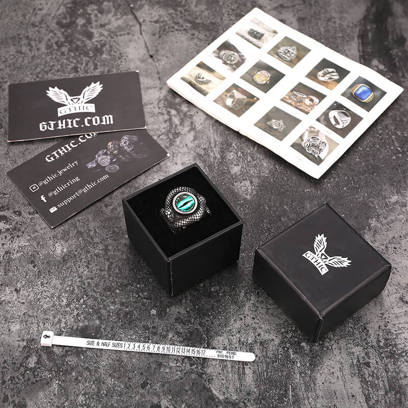 Snake Eye Stainless Steel Gemstone Ring
