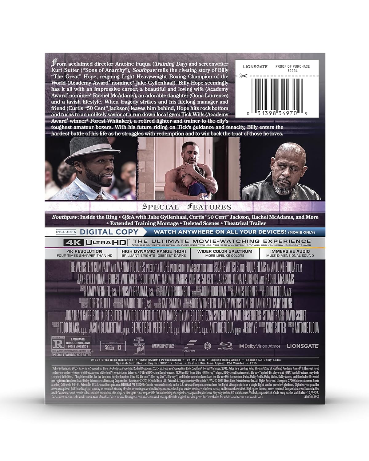 Southpaw - Limited Editon Steelbook (4K Ultra HD + Blu-ray + Digital)