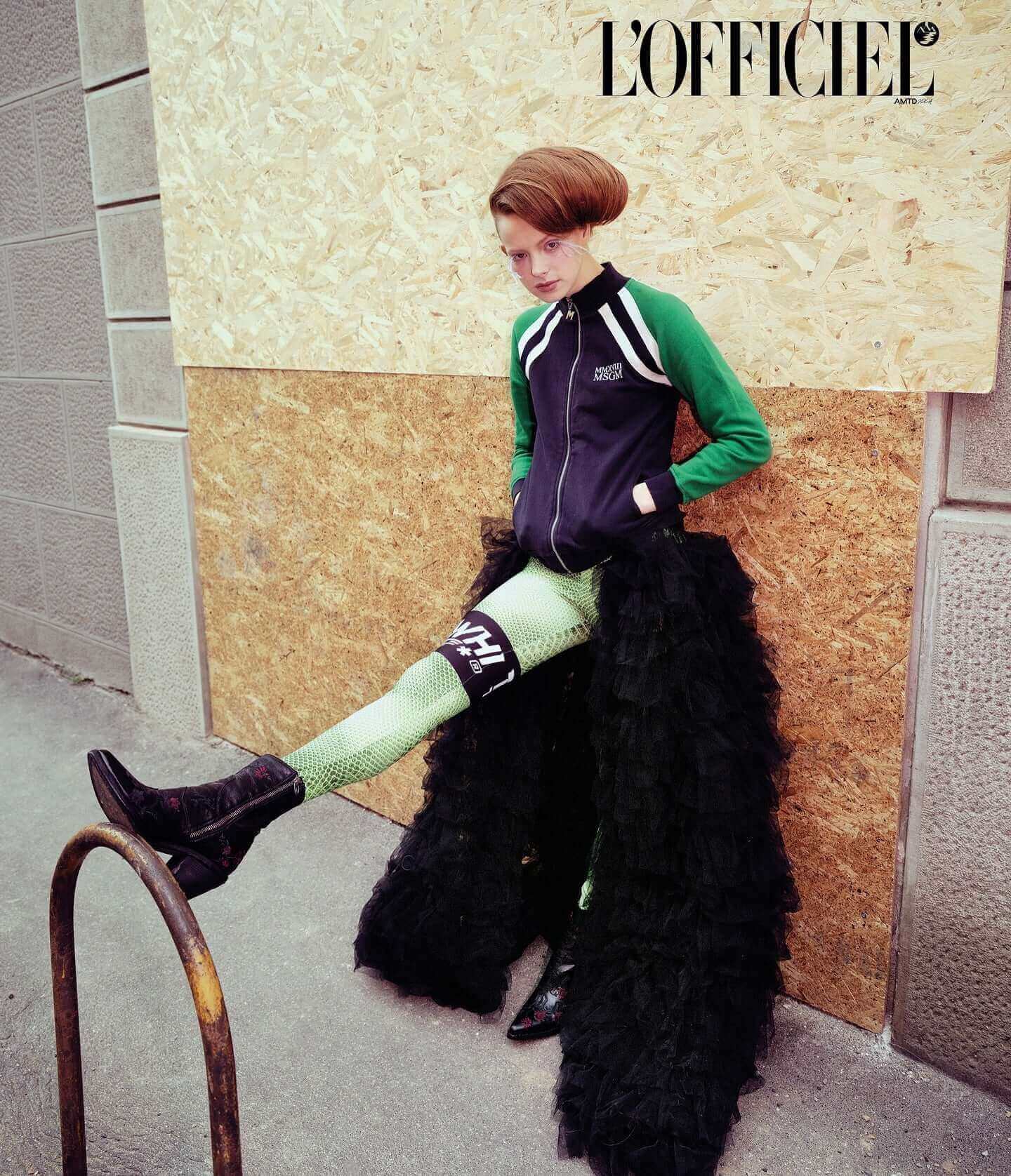 Black Leather Embroidered Ankle Boot