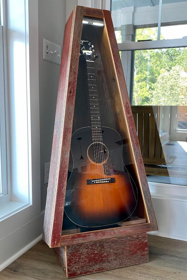 ClimaStand Triangle Humidor with Base - Reclaimed Barnwood (Red)