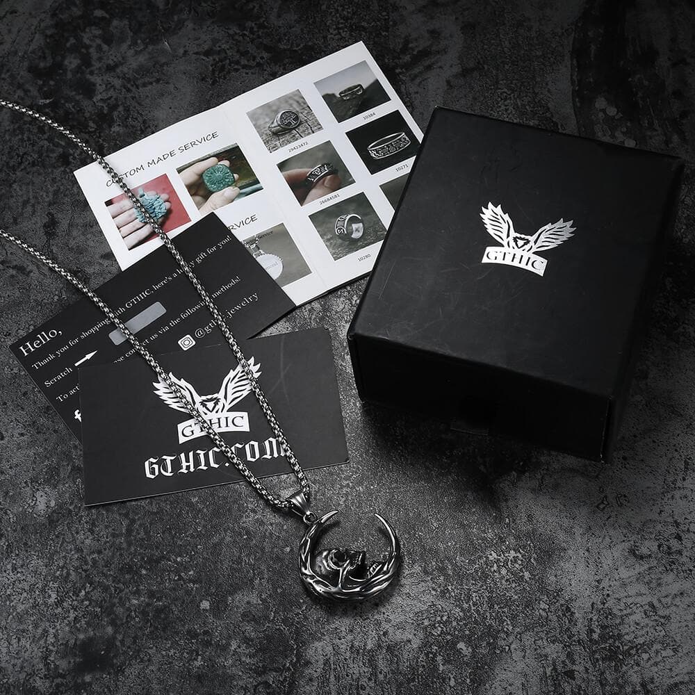 The Skull of Waning Moon Stainless Steel Necklace