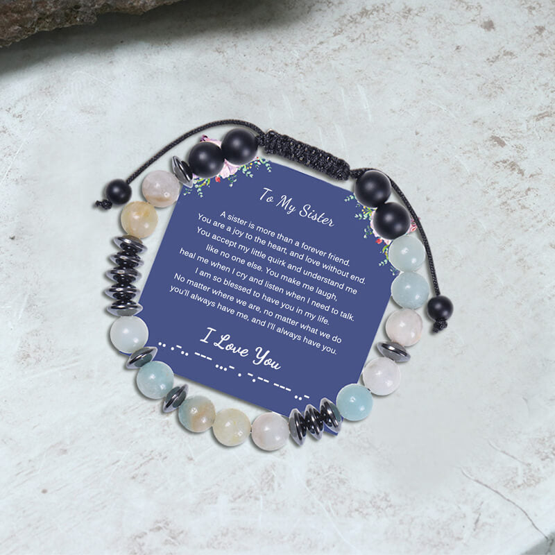 To My Sisiter I Love You Morse Code Bracelet