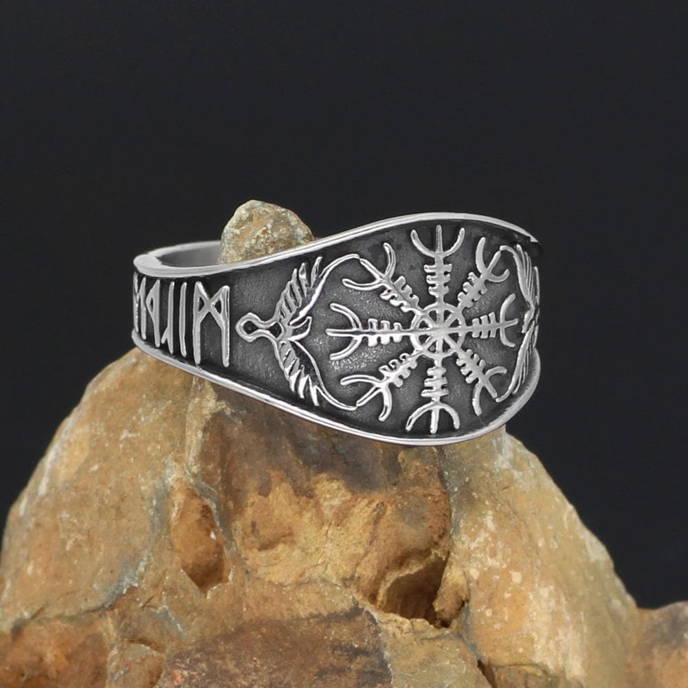 Vikings Helm of Awe Stainless Steel Ring