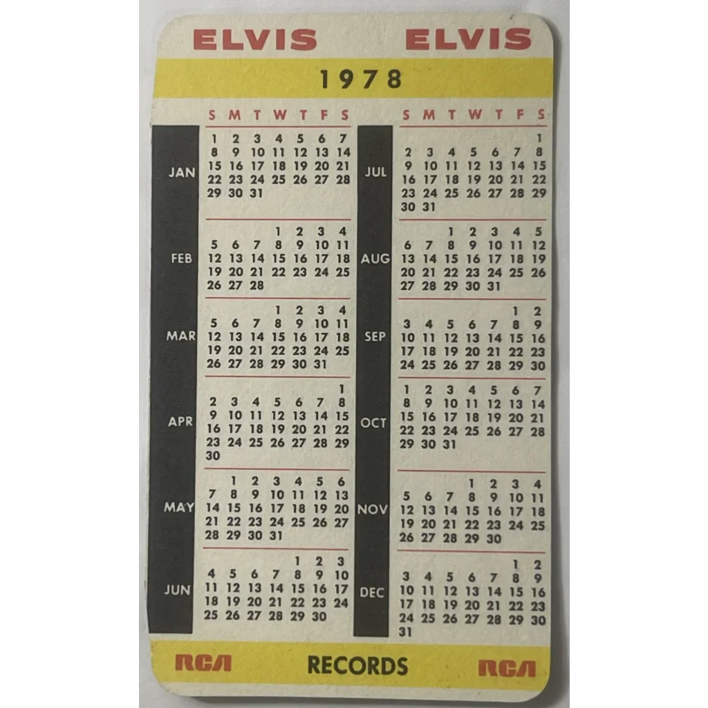 Rare 1978 Elvis Presley Card Calendar Brings Rock n Roll History Alive