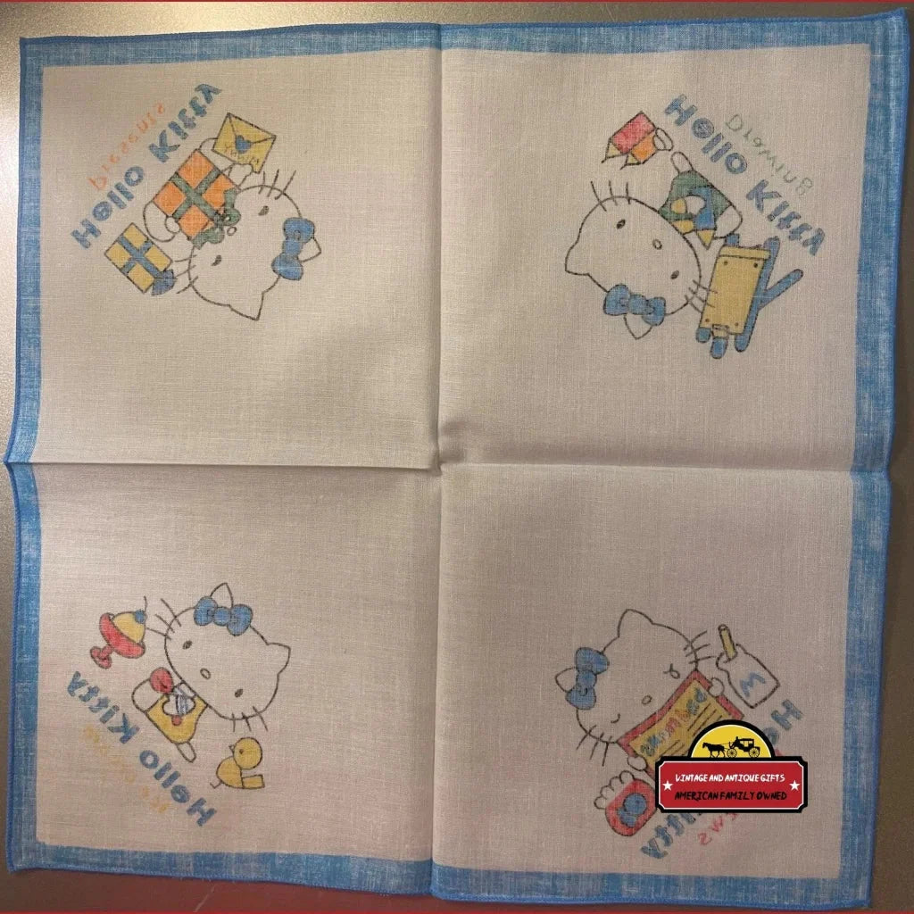 Adorable 1980s Hello Kitty Cotton Cloth Napkin Antique Gift