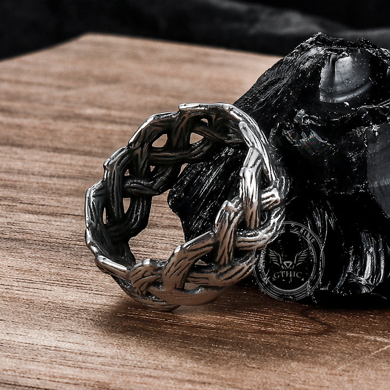 Vintage Braided Celtic Knot Stainless Steel Ring