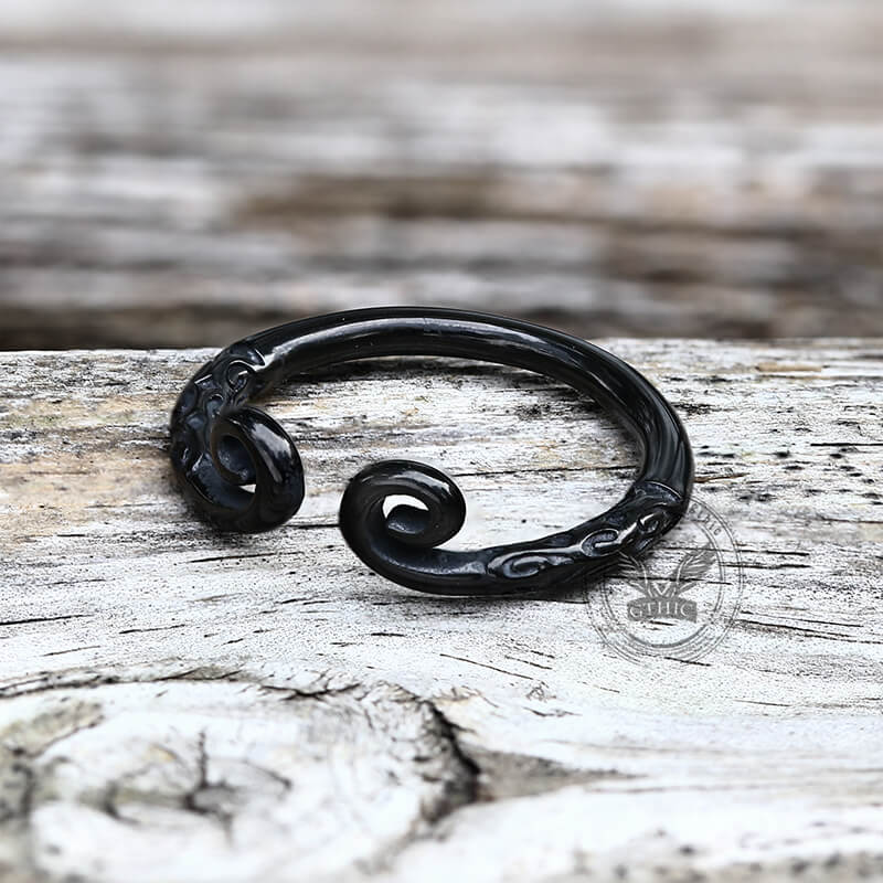Vintage Pattern Wukong Tightening Curse Stainless Steel Open Ring