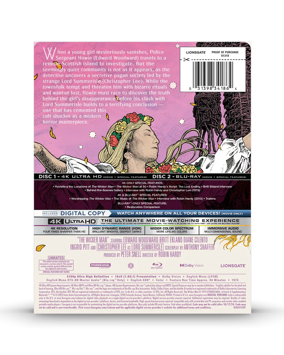The Wicker Man - 50th Anniversary Limited Edition Steelbook (4K UHD + Blu-ray + Digital)