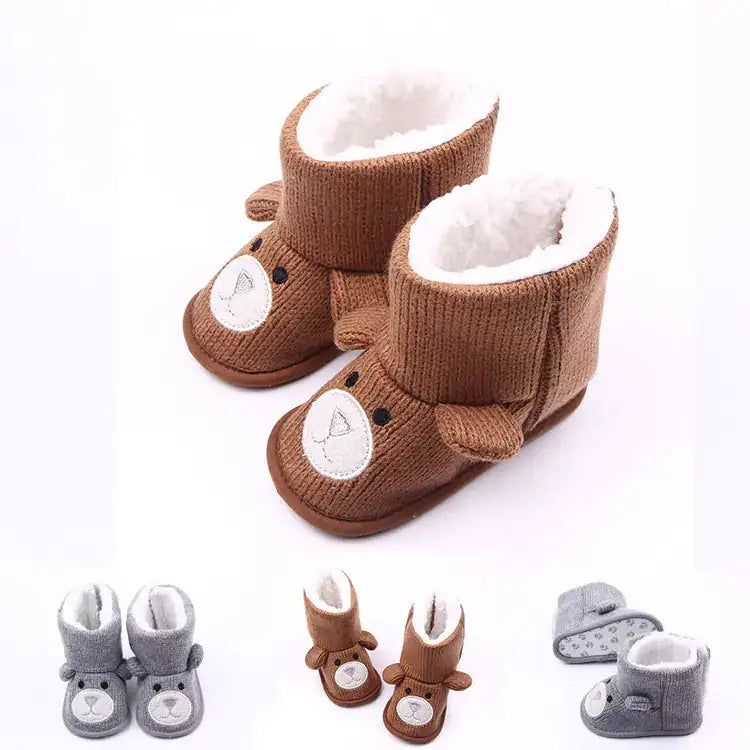 Knitted Fleece Baby Shoes, Toddler Booties, Kids Shoes