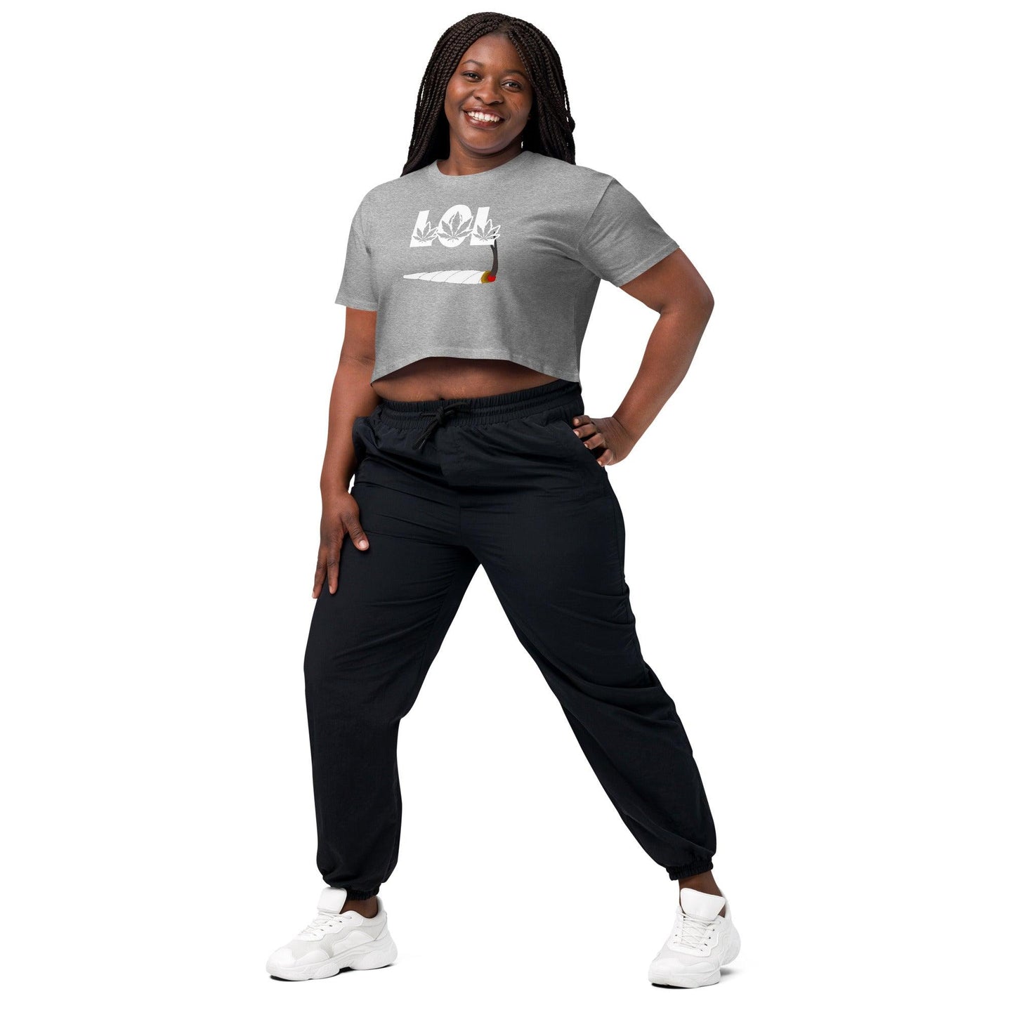High Noon Hemline: Pot Leaf Burnout Women’s Crop – LOL Edition - Premium Crop Top from dsers - Just $26.99! Shop now at Lizard Vigilante