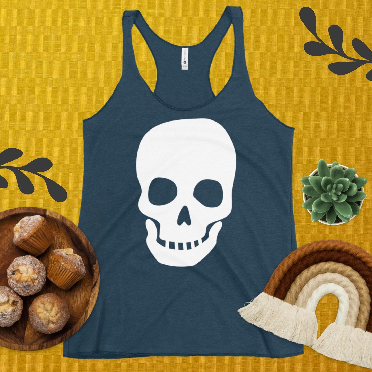 White Skull Women's Racerback Tank - Premium from Lizard Vigilante - Just $25.69! Shop now at Lizard Vigilante