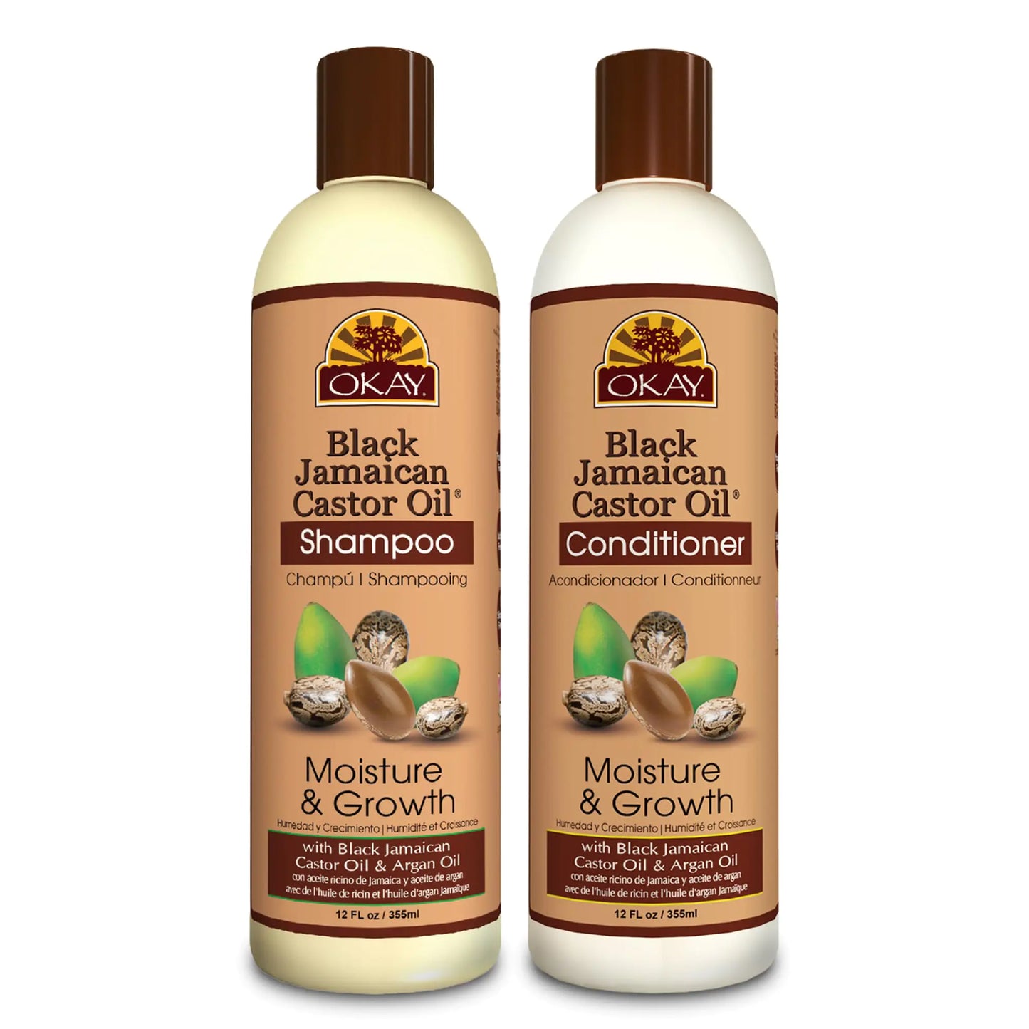 OKAY-Shampoo and Conditioner Black Jamaican Castor Oil Hair Care Set Moisture and Growth - Set Of 2