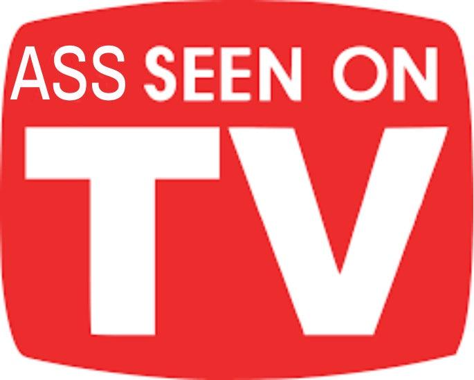 FUNNY T-SHIRT "ASS SEEN ON TV" / Ass Scene on TV Shirt Unisex Short Sleeve V-Neck - Lizard Vigilante