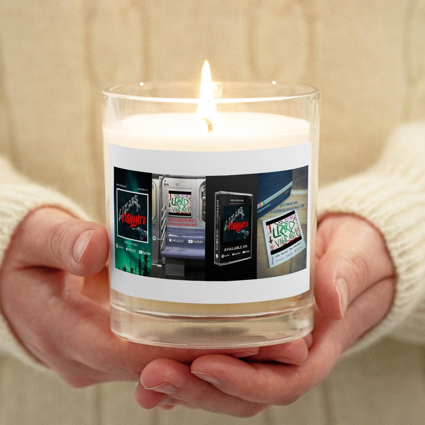 The Liz Vig Glass jar soy wax candle - Lizard Vigilante