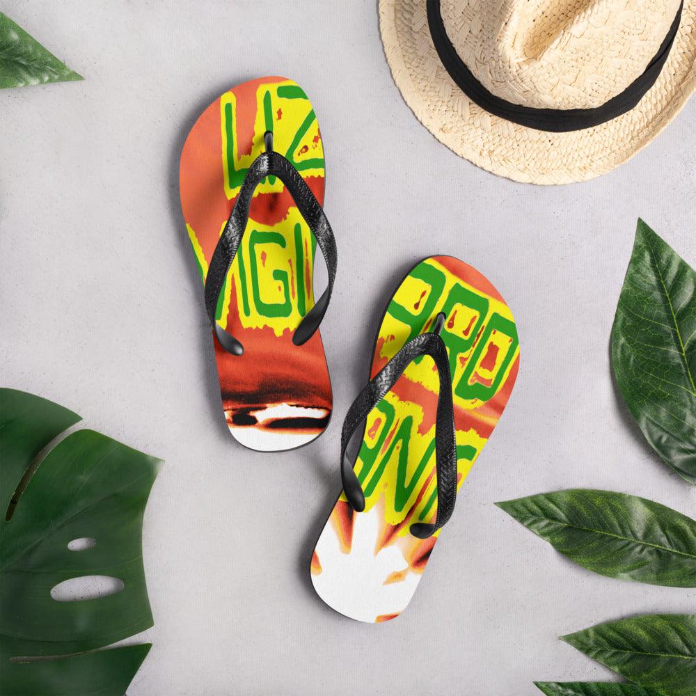 Lizard Vigilante Flip-Flops / Lizard Vigilante Records Recording Artist Lizard Vigilante Tongs Spotify Band Merch - Lizard Vigilante